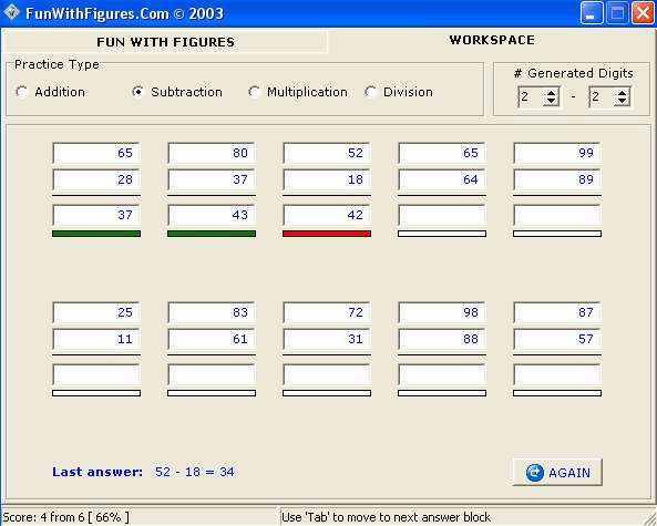 Mental Math Practice Screenshot